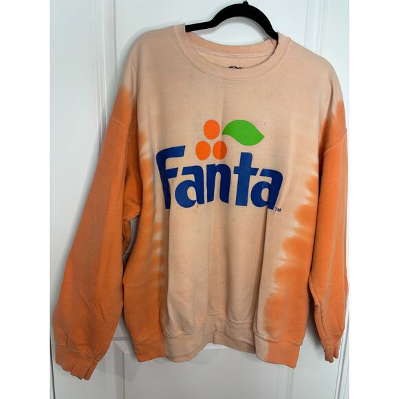 Fanta Orange Logo Crewneck Sweatshirt Tie-Dye Style Unisex Size Medium - Picture 3 of 5
